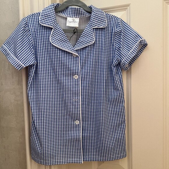 Sugar Bee Blue Gingham Pajama Set - Picture 1 of 2